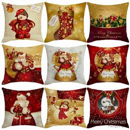 Christmas Decorations Christmas Cushion Cover Merry Christmas Decorations for Home 2023 Cristmas Ornament Navidad Noel Xmas Gifts Happy New Year 2024 R231107