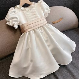 Girl's Dresses Spanish Girls' Dress Toddler Girls' Christmas Clothing Flower Girls' Dress High Quality Children's Silk Party Dress 230407