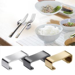 Chopsticks Rest Holder For Chopstick 3PCs Stainless Steel Dinner Server Spoon Fork Utensil Stand Home Decorative Kitchen Accessories