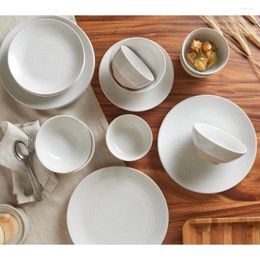 Plates 16-Piece Dinnerware Set Sets For Home Dinner Dishes And Plate White