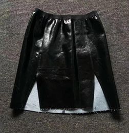 Skirts Coated Denim Skirt With Double Side Slits Three-dimensional Tailoring 2023 Summer
