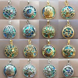 Pendant Necklaces Fashion Jewelry 28mm Zealand Abalone Shell Round Women Bead 1pcs WFH752