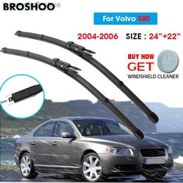 Windshield Wipers Car Wiper Blade For Volvo S80 24"+22" 2004-2006 Auto Windscreen Windshield Wipers Blades Window Wash Fit Pinch Tab Arm Q231107