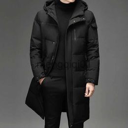 Men's Down Parkas New Fashion Men 90% White Duck Down Hooded Jackets Men's Winter Thick Warm Waterproof Parka Overcoat Down Jackets Long Parka 5XL J231107