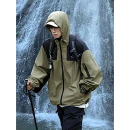 Men's Jackets Men Outdoor Hiking Waterproof Hooded Windbreaker Coat Autumn Casual Jacket Tactics Military 2XL