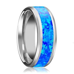 Cluster Rings Men's Ring Blue Centre Wedding Bands Engagement Comfort Fit Size 6 To 13 BHCluster