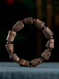 Necklace Earrings Set High Natural Vietnam Nha Trang Agarwood Bracelet Carved Bamboo Sugar Knot With Shaped Buddha Beads Sinking Water