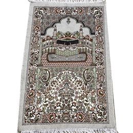 Carpet Muslim Blanket Prayer Rug Tapete with Tassel Islamic Mat Qibla Portable Embroidery Home Decoration 70x110cm 230406