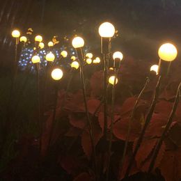 Lawn Lamps Solar Powered Firefly Light Outdoor Garden Decoration Lawn Landscape Lamp Solar Outdoor Lights Garland New Year Christmas Decor P230406