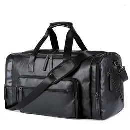 Duffel Bags Retro Leather Travel Tote Male Weekend Bag Mens Large Capacity Hand Luggage Handbags Shoulder Drop X245C