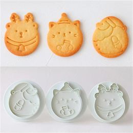 Baking Moulds Pastry Hand Press Tool Three-dimensional Easy Launch Christmas Graphics To Form Cookie Utensils