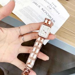 Other Watches Fashion Womens Watches Top brand Luxury Stainless Steel band Rectangle dial Wristwatches quartz Waterproof watch for lady girl MothersD a J230413