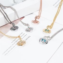 Mini 6M Smallest Multi-Diamond Necklace Queen Mother of the West Mini Mini Color Beads Three-dimensional Earth Planet Necklace Col296P