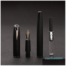 wholesale Fountain Pens Pimio Matte Black Series Pen Luxury Metal Ink Christmas Engraved