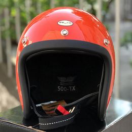 Motorcycle Helmets Open Face Retro Helmet&CO Casco Moto Japanese 500TX Cafe Racer Vintage Motorbike Fibreglass Light Weight Helmet