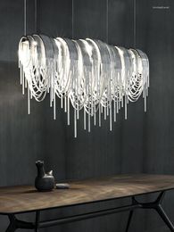 Pendant Lamps Modern Simple Waterfall Personality Creative Tassel Aluminum Chain Chandelier