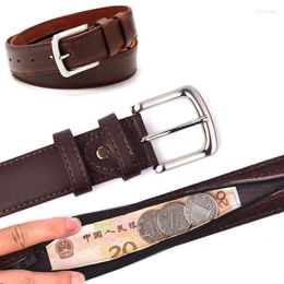 Belts Zipper Hiding Cash Pin Buckle Daily Travel PU Leather Anti Theft Waist Bag Men Women Hidden Money Strap Belt Length 125cm