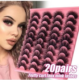 Handmade Reusable Fluffy Mink Eyelashes Curly Crisscross Natural Thick Multilayer 3D Fake Lashes Full Strip Lashes Extensions Eyes Beauty Supply