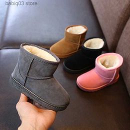 Boots Toddler Casual Shoes for Girls Winter Plush Wam Snow Boots Fashion Flat Bottom Baby Boys Ankle Boots Children Botas Infantil T231107