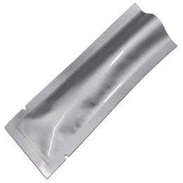 Silver Pure Aluminium Foil Package Bag Mylar Heat Sealing Snack Storage Pouches Grocery Crafts Packing Bags Ihtpi