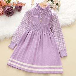 Girl s Dresses Bear Leader Autumn Winter Girls Dress 4 8Y Kids Princess Party Sweater Knitted Christmas Costume Baby Girl Clothes 230407