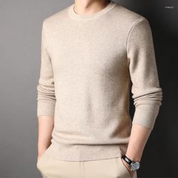 Men's Sweaters 2023 Autumn Men Solid Colour O Neck Slim Fit Pullovers Fashion Knitted Business Casual Sweater Mens Pullover Knitwear