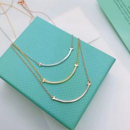 Chains Fashion Simple Smile Fine Chain Temperament Titanium Steel For Men Women Rose Gold Silver Color Choker Necklace Collar Jewelry