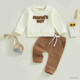 Clothing Sets Autumn New Baby Boys Clothing Set Toddler Infant Soft Cotton Outfits Letter Embroidery Long Sleeve Pants Clothes