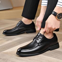 Dress Shoes Mens Men's Formal Original Italian For Men Lace-up Pointed Toe Elegant Casual Business Luxury Social Male Shoe