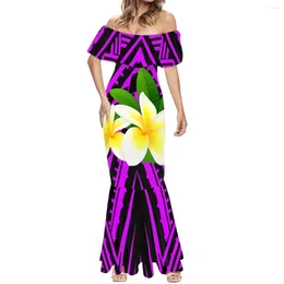 Casual Dresses HYCOOL Samoan Style Women's Dress Sexy Strapless Wedding Off Shoulder Party Formal Occasion Polynesian Print
