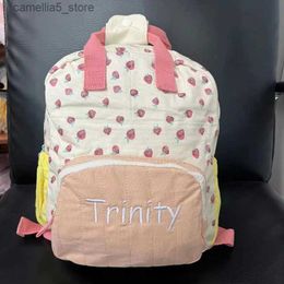 Backpacks Custom Name Schoolbag Laptop Bookbag Insulated Strawbreey Girls School Backpack Tote Bag Purse Teens Boys Kids Q231108