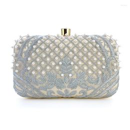 Evening Bags Women Clutch Bag Handbag Embroidery Shoulder Crossbody Wedding Prom Party Purse With Detachable Chain E74B