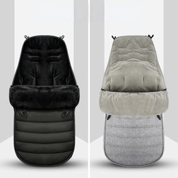 Sleeping Bags Outdoor born baby hood thick solid winter soft comfortable handcart sleeping bag warm handcart foot cover 230407