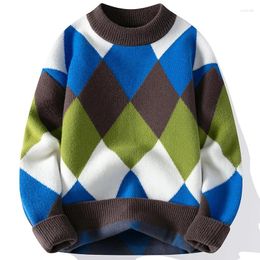 Men's Sweaters 2023 Autumn Winter Thick Warm Harajuku Cashmere Sweater Men High End Mens Christmas Jumper Fashion Argyle Pullover
