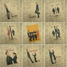 Wall Stickers Mr Smith&Mrs Smith The Ugly Truth Home Furnishing Decoration Kraft Movie Retro Poster Drawing Core