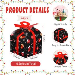 Christmas Decorations Goody Gift Boxes With Bow Bk Xmas Goodies Candy Folding Cookie Box For Winter Holiday Birthday Party Favour Snack Ot39M