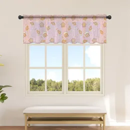 Curtain Christmas Gingerbread Man Pink Sheer Curtains For Kitchen Cafe Half Short Tulle Window Valance Home Decor