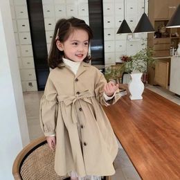 Coat 2023 Spring Baby Girl Clothingr Style Windbreaker For Girls British Medium Length Outerwear