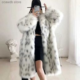 Women's Fur Faux Fur Fashion Women Winter Coats Faux Fur Coat Lady Casual Snow Leopard Print Fur Jacket Female Thick Warm Plush Outerwear T231107