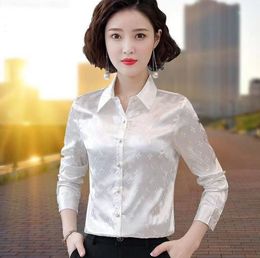 Women's Shirts Designer Blouses Fashion Long Sleeve Printed Lapel Shirt Chain Print Luxury Tops