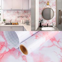 Wallpapers TOTIO Waterproof Pink Marble Self Adhesive Wallpaper Peel And Stick Wall Paper For Countertops Living Room Bedroom Walls