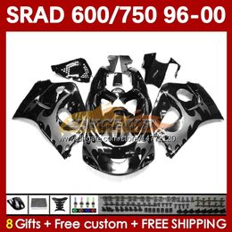 Motorcycle Bodys For SUZUKI SRAD GSXR600 GSXR750 1996 1997 1998 1999 2000 168No.135 GSX-R750 GSXR-600 96-00 GSXR 750 600 CC 600CC 750CC 96 97 98 99 00 Fairing silvery flames