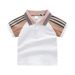 Baby Boy Polo Shirt Fashion Kids Short Sleeve Shirt Children Clothes Boys Lapel Polo Shirts Sports Bresthable Boy Tops 2-6 Years