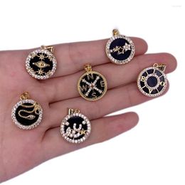Pendant Necklaces Charm Senior Black Series Necklace Micro Inset Zircon Eyes Cross Stars Circle Ornaments For Men And Women