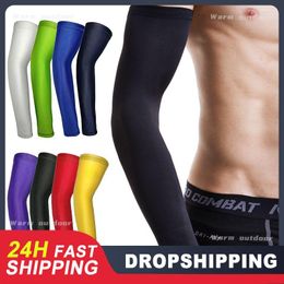 Knee Pads 2PCS Arm Sleeves Summer Breathable Quick Dry UV Protection Run Basketball Fitness Armguards Sports Cycling Ice Silk Warmers