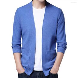 Men's Sweaters Autumn And Winter Menswear Knit Sweater Coat Pure Color Baseball Cardigan Jacket Of Recreational Clothing