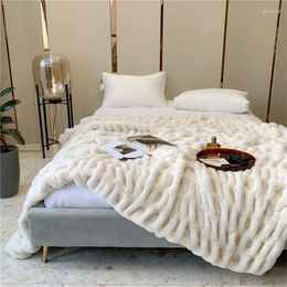 Blankets High End Faux Fur Warm Blanket - Soft Thicken Sofa Comfortable Plush Throw Home