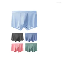 Underpants High Quality Stylish Sexy Men's Underwear Solid Colour Ice Silk Breathable Hip Lift Body Shaping