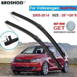 Windshield Wipers Car Wiper Blade For Golf Plus 28"+28"R 2005-2014 Windscreen Windshield Wipers Blade Window Wash Fit Side Pin Arm Q231107