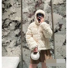 Women's Down & Parkas Designer 2023 Early Autumn/winter Collection New 3d Full Letter Jacquard Pattern Lamb Down Coat 2RMY